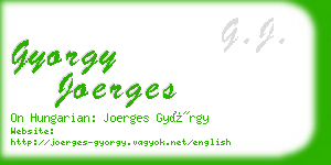 gyorgy joerges business card